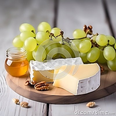 Cheese snack. Mix cheese. AI generated. Illustration Stock Photo