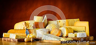 Cheese in Still Life Stock Photo