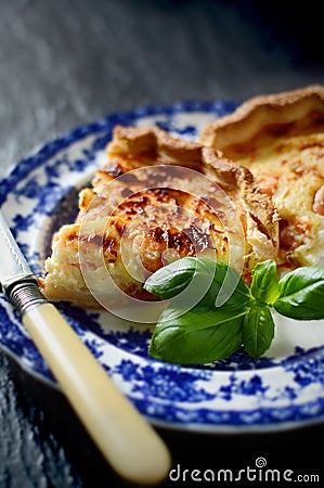 Cheese and Tomato Quiche Stock Photo