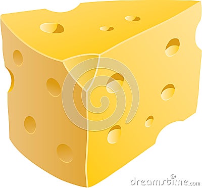 Cheese Wedge Vector Illustration