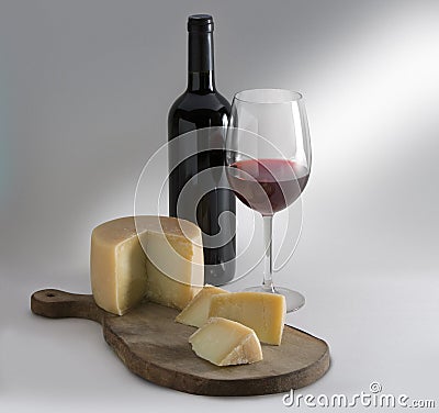 Cheese and wine Stock Photo