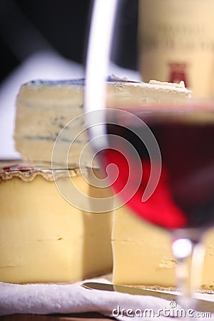 Cheese and wine Stock Photo