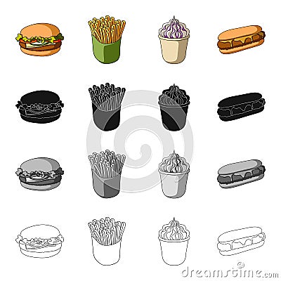 Cheeseburger, bun, flour and other web icon in cartoon style.Cafe, fast ,food icons in set collection. Vector Illustration