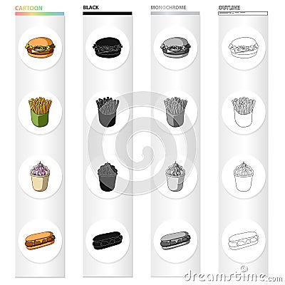 Cheeseburger, bun, flour and other web icon in cartoon style.Cafe, fast ,food icons in set collection. Vector Illustration