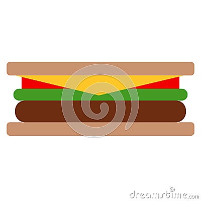 Cheeseburger flat icon Vector Illustration