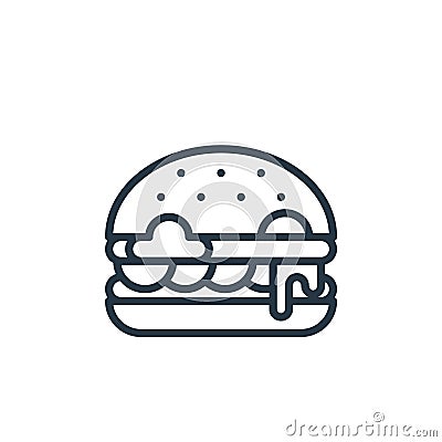 cheeseburger icon vector from all about sandwich concept. Thin line illustration of cheeseburger editable stroke. cheeseburger Vector Illustration