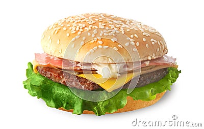 Cheeseburger (isolated) Stock Photo