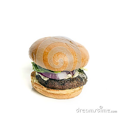 Cheeseburger isolated against white Stock Photo