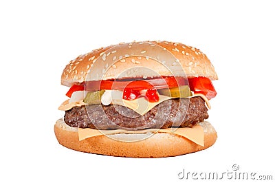 Cheeseburger isolated Stock Photo