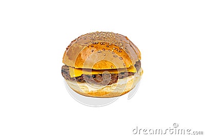 Cheeseburger isolated on a white background fastfood burger Stock Photo