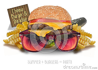Cheeseburger in Paradise Stock Photo