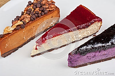 Cheesecake with chocolate and nuts Stock Photo