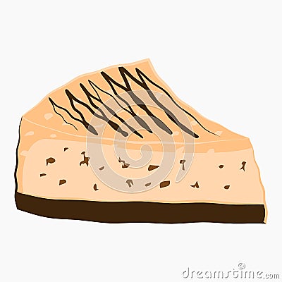 Cheesecake slice cartoon Icon. Vector Illustration