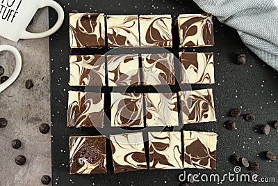 Cheesecake swirl brownie Stock Photo