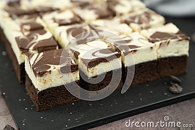 Cheesecake swirl brownie Stock Photo