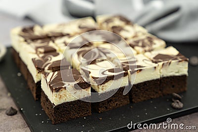 Cheesecake swirl brownie Stock Photo