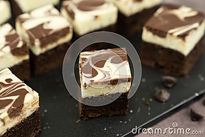 Cheesecake swirl brownie Stock Photo