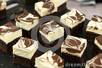 Cheesecake swirl brownie Stock Photo