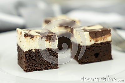 Cheesecake swirl brownie Stock Photo