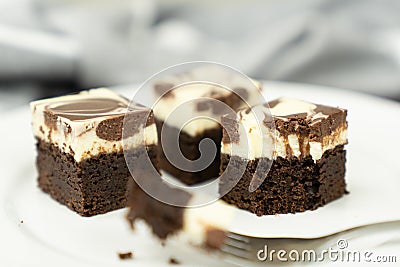 Cheesecake swirl brownie Stock Photo