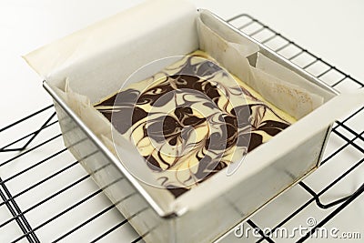 Cheesecake swirl brownie Stock Photo