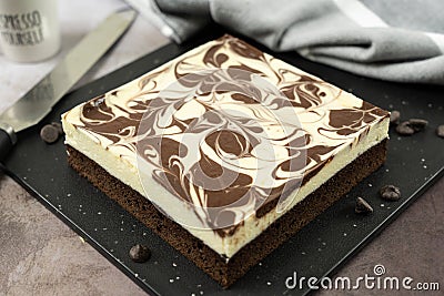 Cheesecake swirl brownie Stock Photo