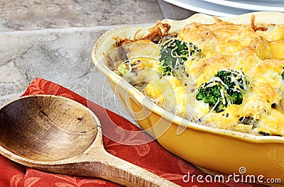 Cheesy Broccoli Casserole Stock Photo