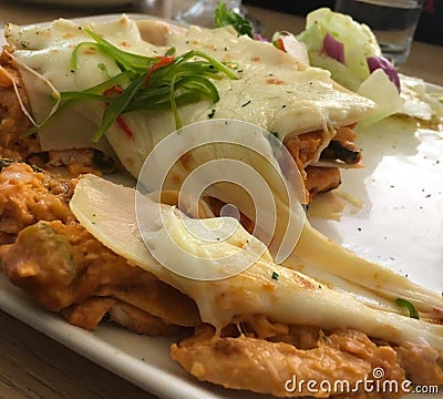 Cheesy chicken lasagna Stock Photo