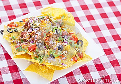 Cheesy Nachos Stock Photo