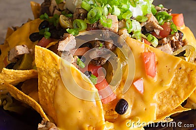 Cheesy nachos Stock Photo