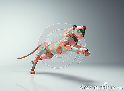 Cheetah with different skin . Cartoon Illustration