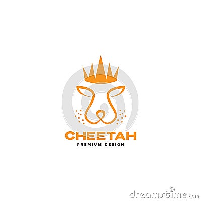Cheetah face with crown king logo symbol icon vector graphic design illustration idea creative Vector Illustration