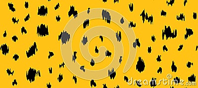 Cheetah fur black and yellow abstract simple seamless pattern Vector Illustration