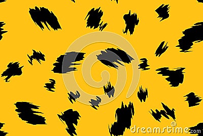 Cheetah fur yellow and black abstract simple seamless pattern Vector Illustration