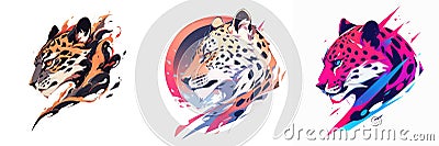 Cheetah logo 2D beautiful colorful picturel AI Generated Stock Photo