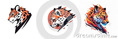 Cheetah logo 2D beautiful colorful picturel AI Generated Stock Photo