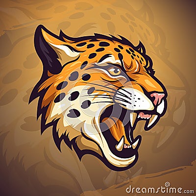 Cheetah Logo Illustration: The Perfect Vector Graphic for Sports and E-Sports Teams Cartoon Illustration