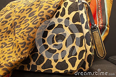 Cheetah Print Ladies Tote Bag Stock Photo