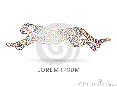 Cheetah running side view Vector Illustration