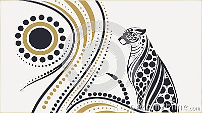 Cheetah silhouette design element for wildlife and speed themes vector design Generative AI Vector Illustration