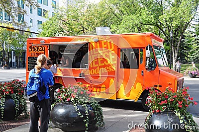 Cheezy Bizness food truck Editorial Stock Photo
