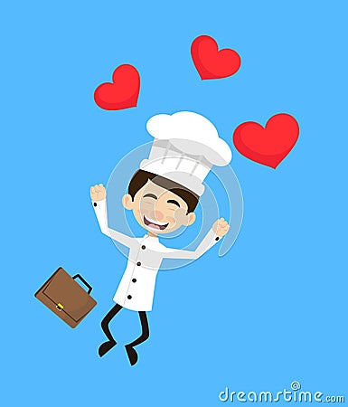 Chef Cartoon - Feeling Very Excited Stock Photo