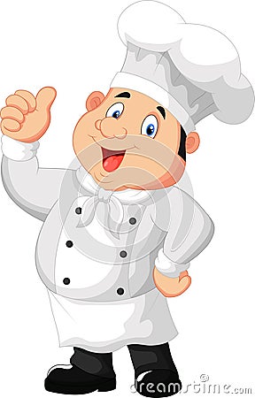 Chef cartoon giving thumb up Vector Illustration