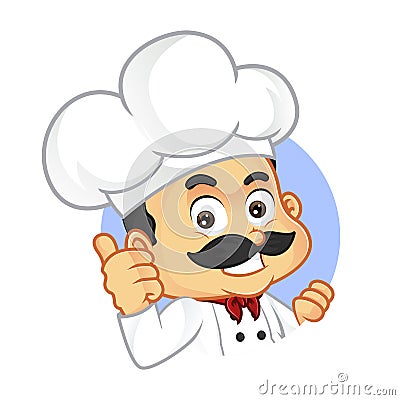 Chef cartoon giving thumb up Vector Illustration