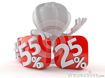 Chef character with percent symbol Stock Photo