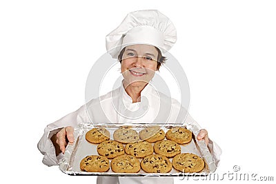 Chef & Chocolate Chip Cookies Stock Photo