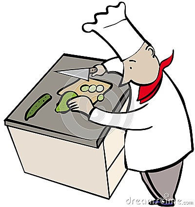 Chef chopping Vector Illustration