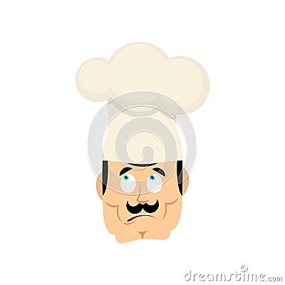 Chef confused emoji. Cook perplexed emotions avatar. kitchener Vector illustration Vector Illustration