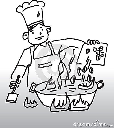 Chef cooking Vector Illustration