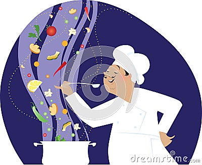 Chef cooking Vector Illustration